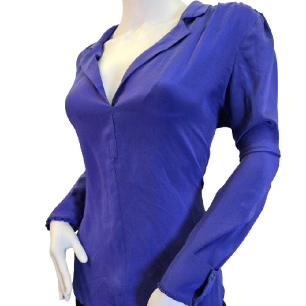 Blue Rory Beca Medium Size 100% Silk Blouse
